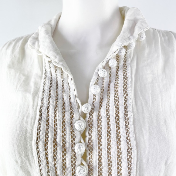 Soft Surroundings Women's White Long Sleeve Casual Button Down Top Size Petite S - Picture 2 of 10